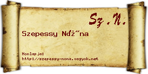 Szepessy Nóna névjegykártya